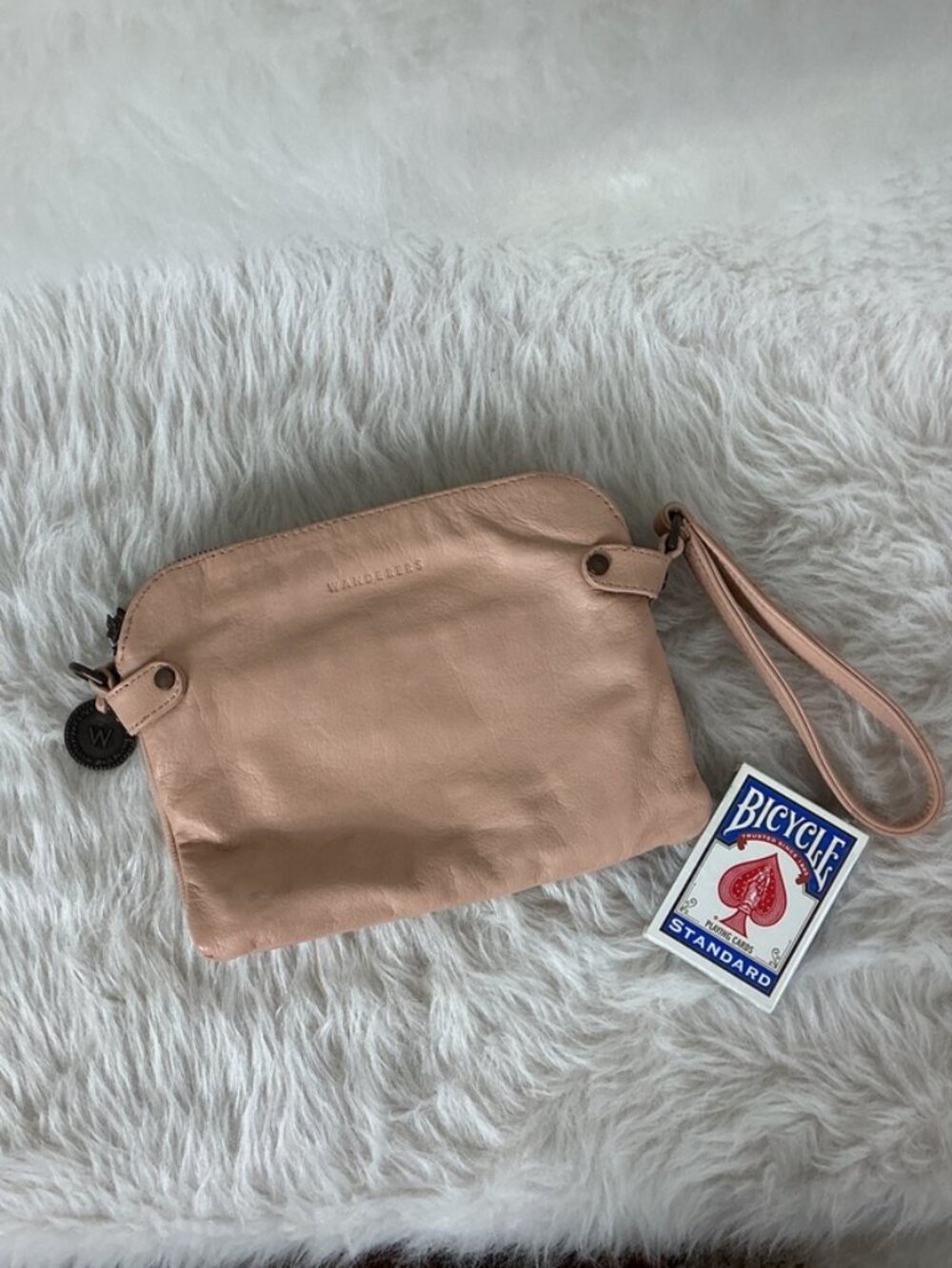 Wanderers Blush Pink Leather The Venetian Grande Passport Clutch Bag